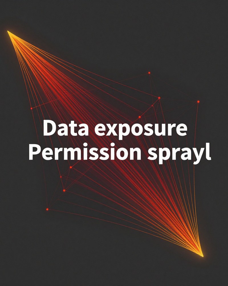Abstract illustration of data exposure and permission risk